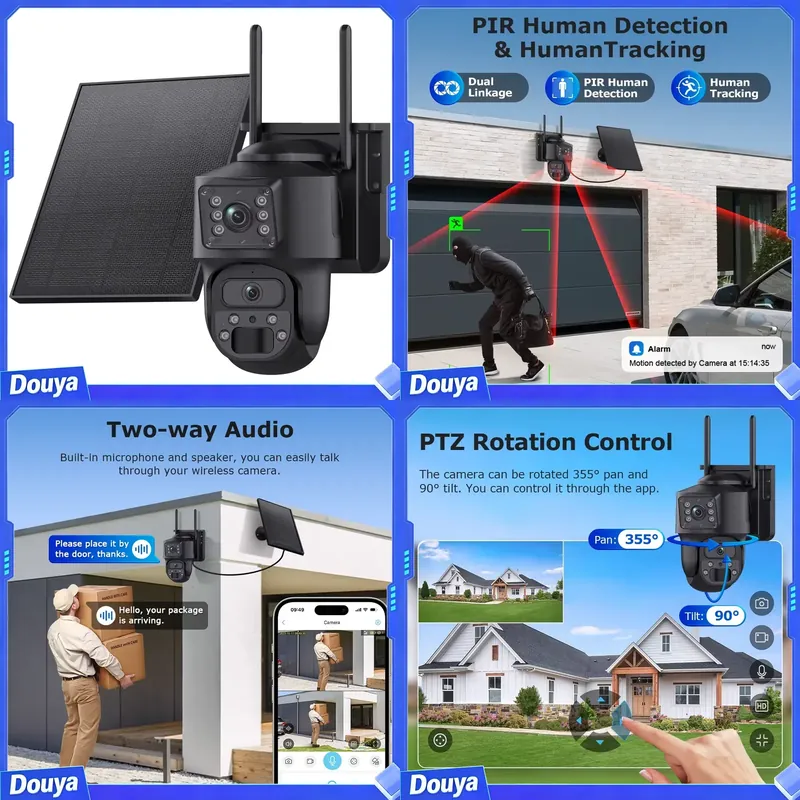 Night Vision Camera Wifi 4G - كاميرا شمسية بدقة 6 ميجابكسل، 4G