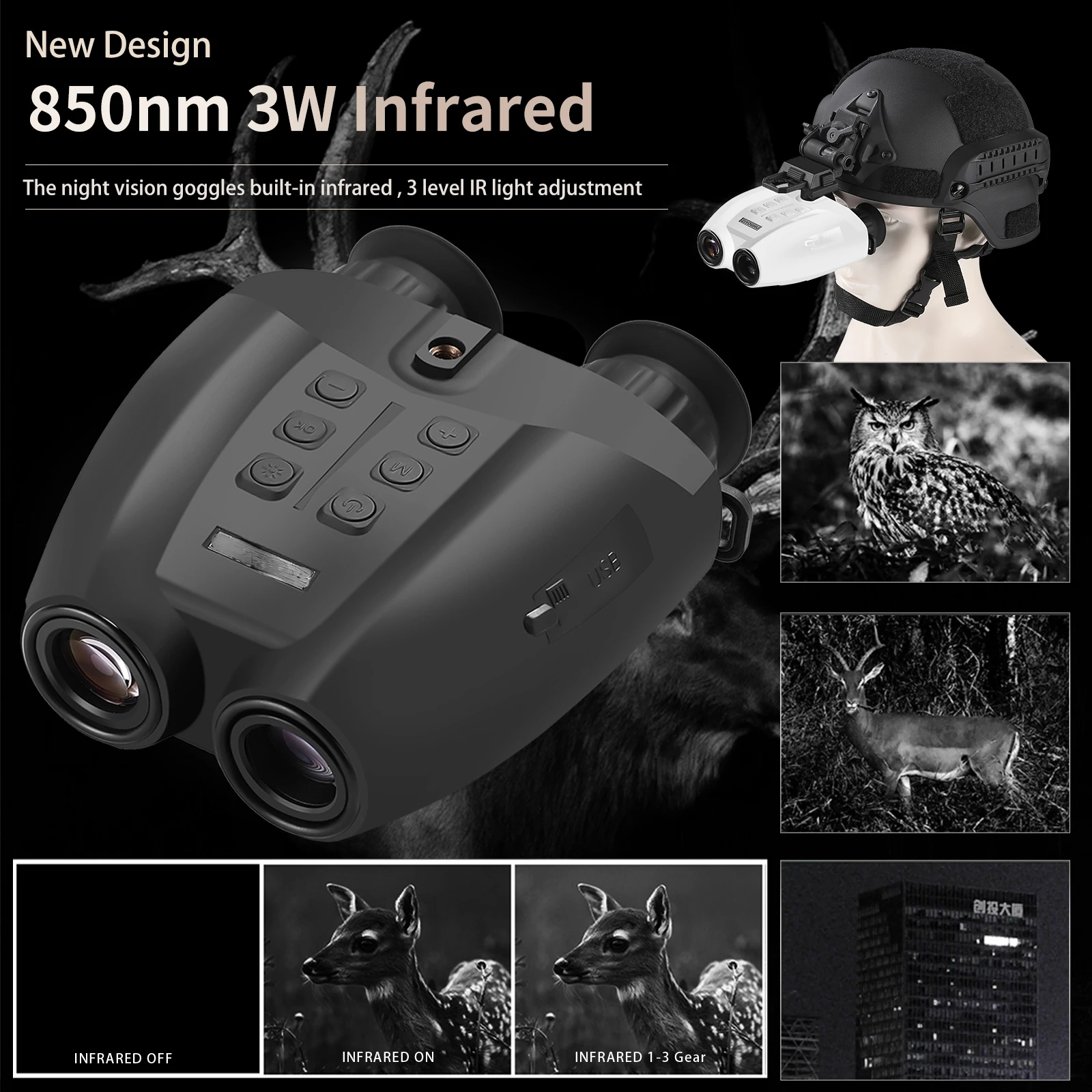 Night Vision Goggles Head Mounted - مناظير ليلية بالأشعة تحت الحمراء مثبتة