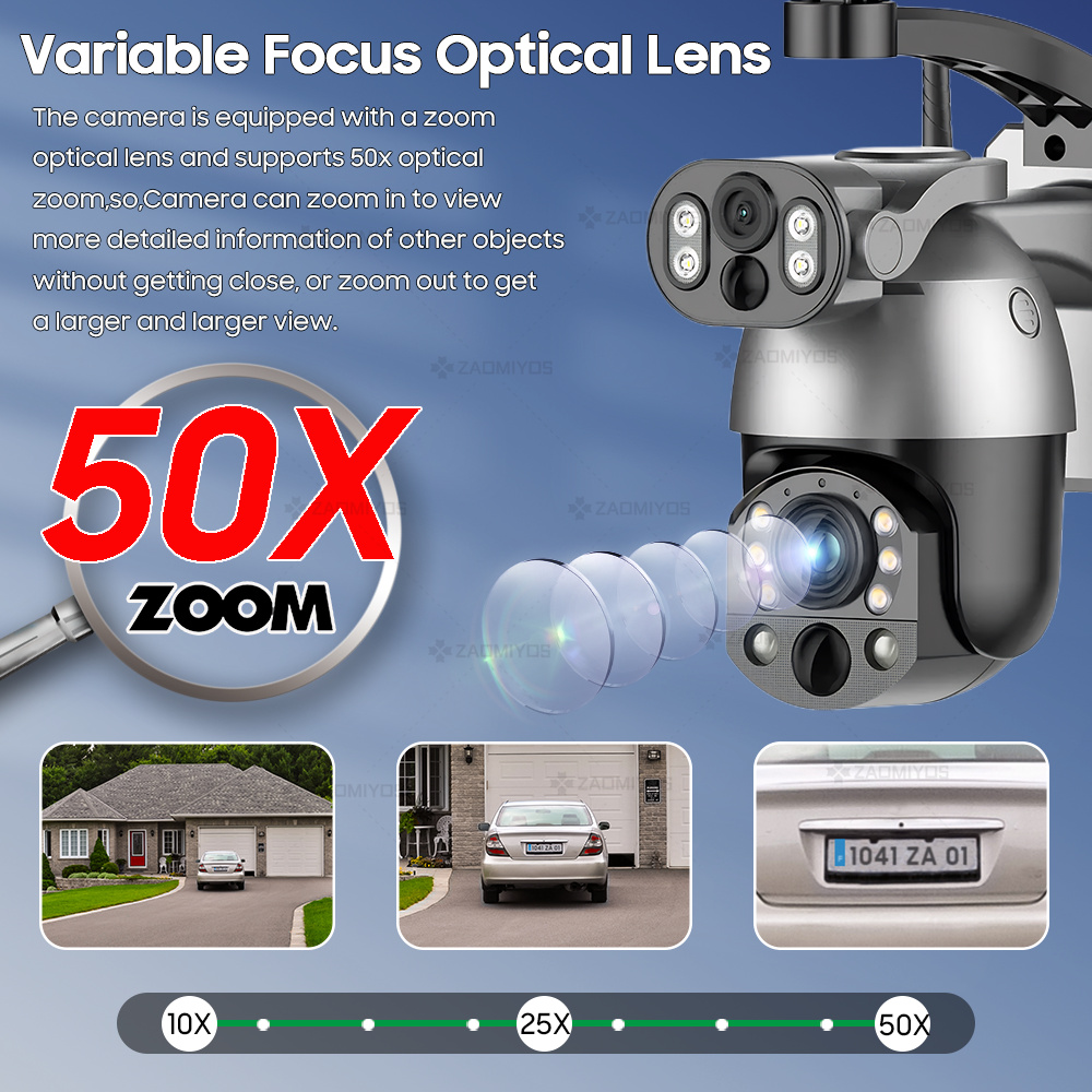 كاميرا 4K 50X ZOOM 10MP تعمل ب - مراجعة Night Vision Camera Wifi 4G وسعره